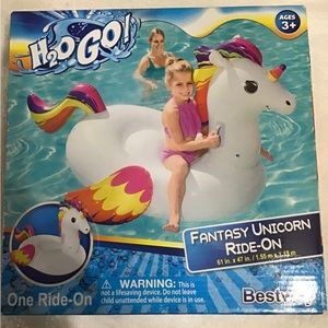 Fantasy unicorn ride on pool float , 61x47 inches new in box